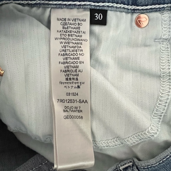 7 For All Mankind Dojo Original Jeans Trouser NWT Size 30 7FAMK White Stitching - Picture 6 of 8